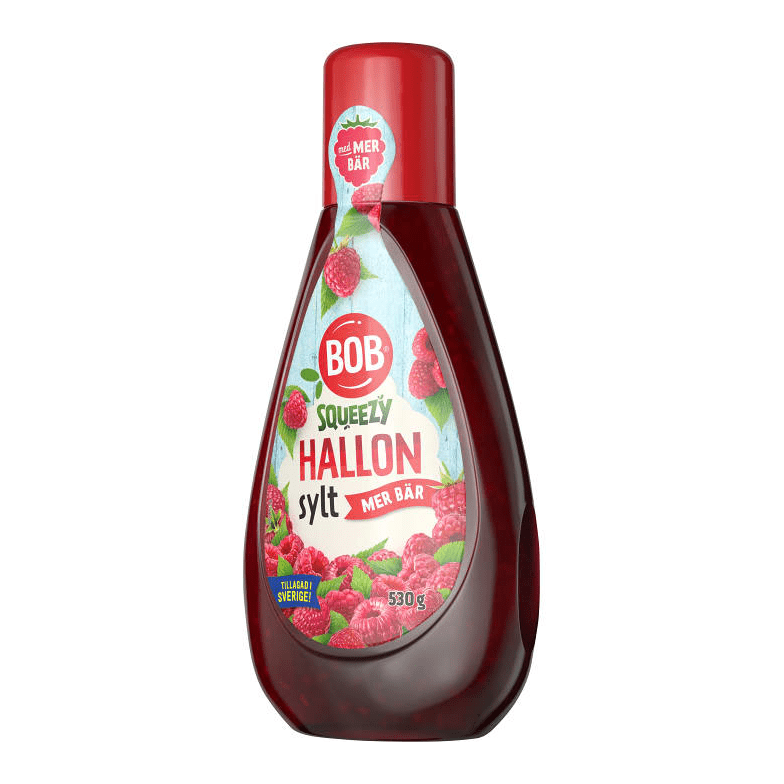 BOB Squeezy Hallonsylt - Raspberry Jam 530 g-Swedishness