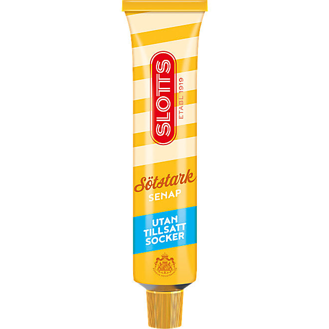 Senap Sötstark Utan tillsatt socker Slotts. 220 g.