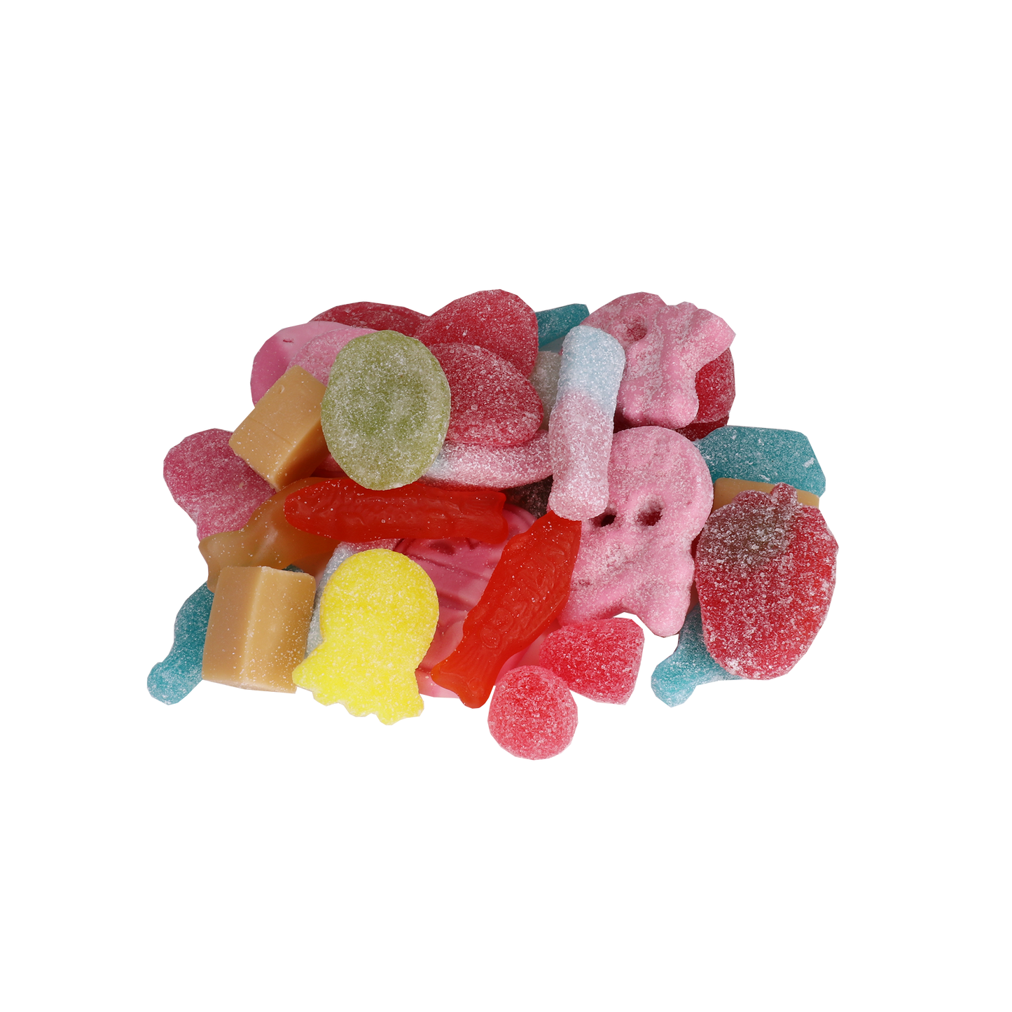 Sweet and Sour Candy Mix - Array of Colorful Swedish Candies both sweet and sour including bubs