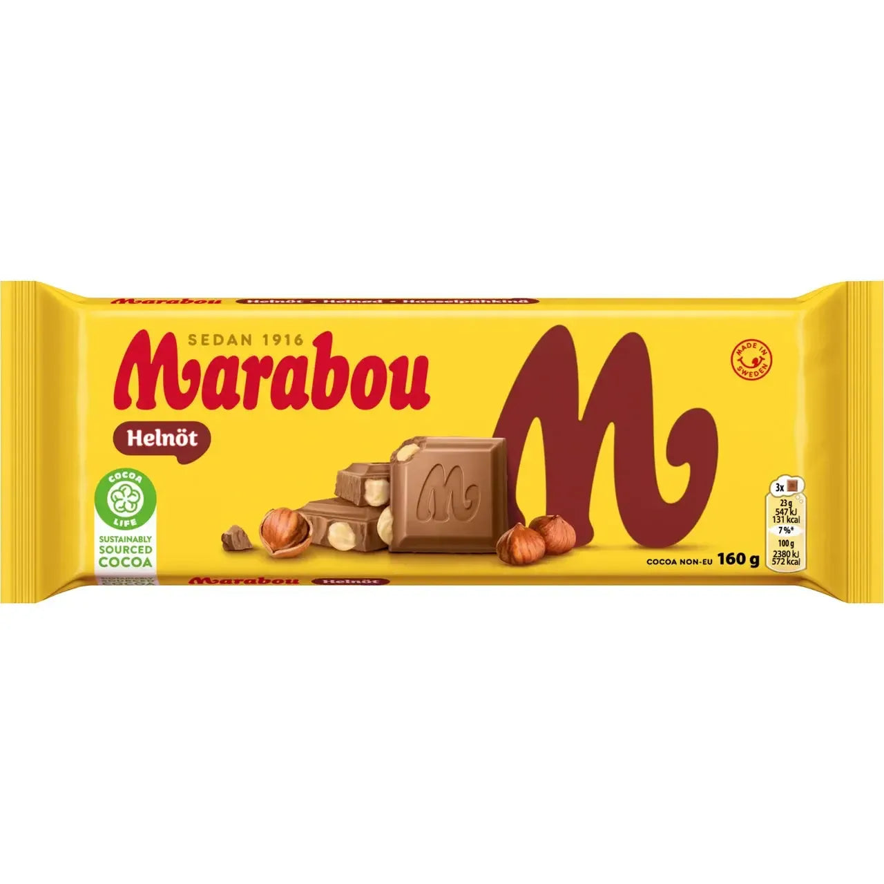 Marabou Chokladkaka Helnöt - Chocolate Bar Whole Nut 160 g-Swedishness